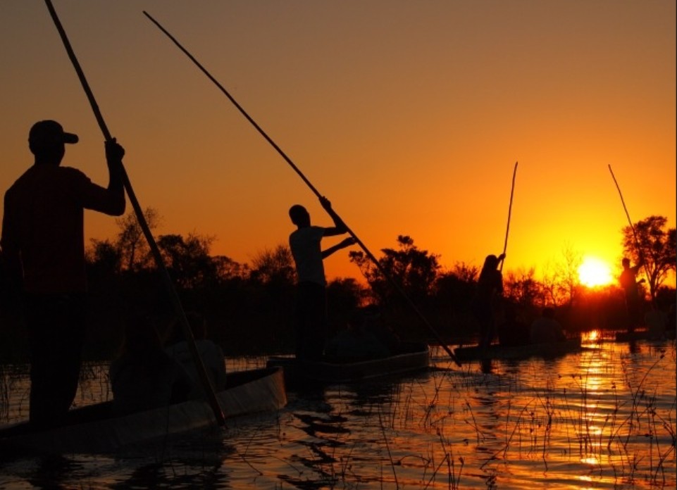 Fishing at sunrise